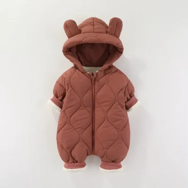 Baby jumpsuit autumn and winter girls pure cotton thickened newborn romper thickened long sleeved boys baby clothes 5
