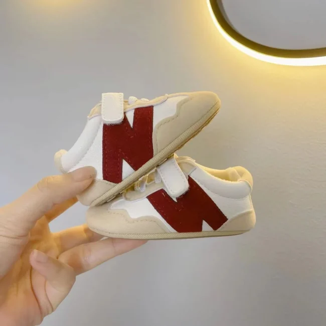 Newborn Baby Sneakers Letter Patchwork Baby Casual Shoes Anti-slip Hundred Toddler Baby Boys Girls Shoes 0-18 Months 2