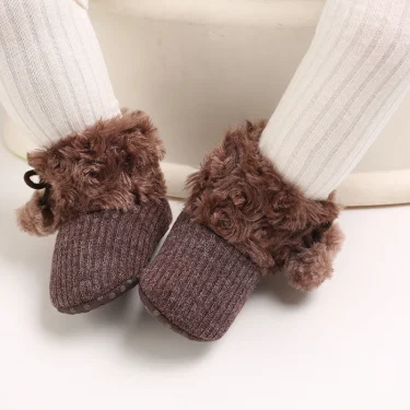 Winter Snow Baby Boots Newborn Warm Booties Soft Sole First Walkers Shoes for Baby Girls Infant Shoes Toddler 0-18Months 5