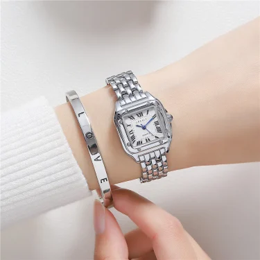 Women's Fashion Square Watches Gold Alloy Strap 2025 Luxury Ladies Quartz Wristwatches Qualities Female Roman Scale Clock 4