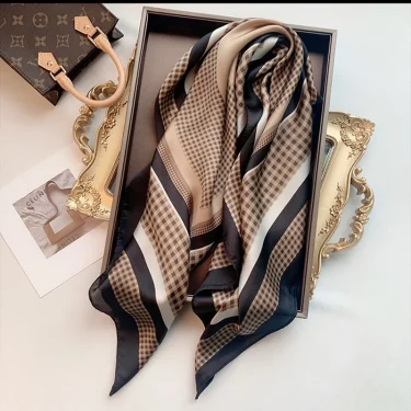 Luxury Brand Scarves for Women Shawl Print Silk Satin Hijab Scarf Female Bandana 70*70cm Square Shawls Scarfs For Ladies 2025 1