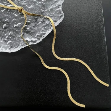 Stainless steel Snake Chain Necklace for women fashion sexy Gold Color collarbone necklace jewelry gift 3