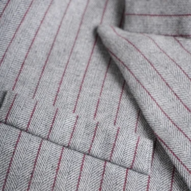 EAM Women Gray Striped Irregular Pleated Elegant Blazer New Lapel Long Sleeve Jacket Fashion Tide Spring Autumn 2024 CPDB342 5