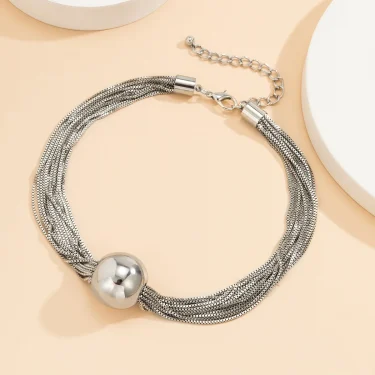 Punk Style Gold Color Metal Multilayer Box Chain Clavicle Necklace Ladies Hip Hop Round Necklaces Men Fashion Girls Jewelry 5