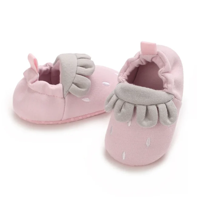 Cotton Cute Strawberry Winter Baby Booties Girl Boots Cotton Soft-Sole Non-Slip Warm Toddler First Walkers Infant Crib Shoes 4