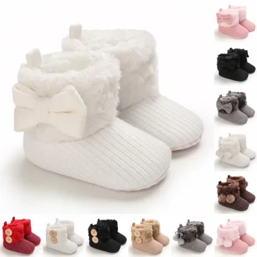 0-18M Boots For Newborn Baby Girl Snow Boots Winter Thermal Shoes Plush Ankle Boots Winter Baby Boys And Girls Thermal Shoes 1
