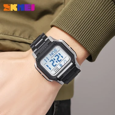 SKMEI Waterproof Sport Watch for Man Countdown Stopwatch Digital Wristwatch 2Time Fashion Mens Clock 2