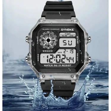 SYNOKE Digital Watches Men Sports Luminous Multifunction Waterproof Chrono Wristwatch Outdoor and Running Student Seven Lights 3