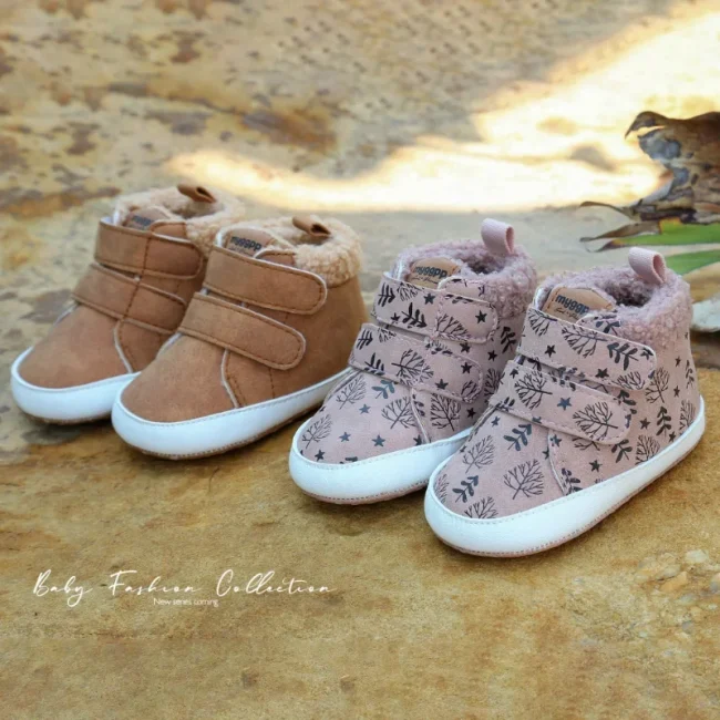 Baby Shoes Boy Girl Winter Warm Infant Snow Boots Fleece Soft Bottom Shoe Newborn Indoor Sneakers Toddler First Walkers 3