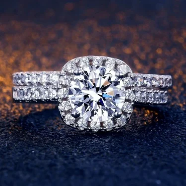Classic Women Wedding Ring Set Metal Silver Color White Zircon Stones Engagement Ring Set for Women Party Bridal Jewelry 2