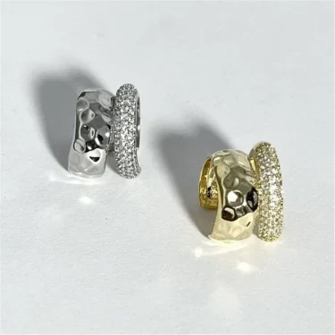 KOTiK New Trending Zircon Double-layer Ear Cuff No Piercing Earring Punk Unique Metal Geometric Ear Clip for Women Y2K Jewelry 5