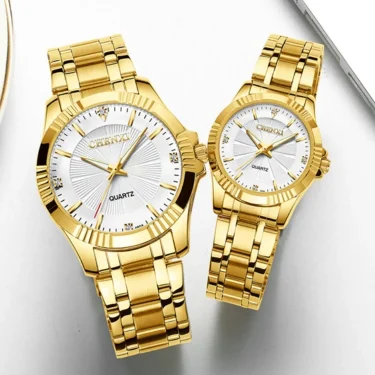 CHENXI 050A Brand Luxury Gold Dress Watches Stainless Steel Unique Golden Woman Men Business Quartz Wristwatch Waterproof 3