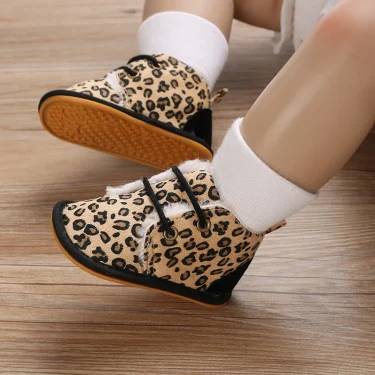 Winter Baby Boots For Boys And Girls Walking Shoes With Lace Up Comfortable And Soft for Pre-School Children 0-18M For Newbor 6