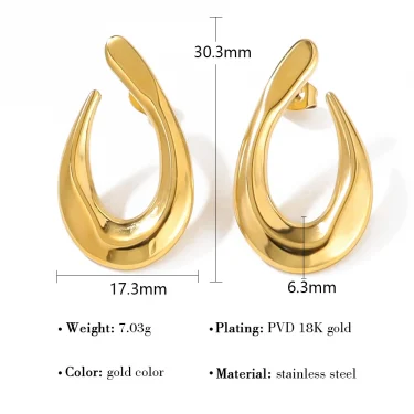 YACHAN New In 18K Gold Plated Stainless Steel Drop Earrings for Women Charm Dangle Earring Trendy Jewelry Waterproof 6