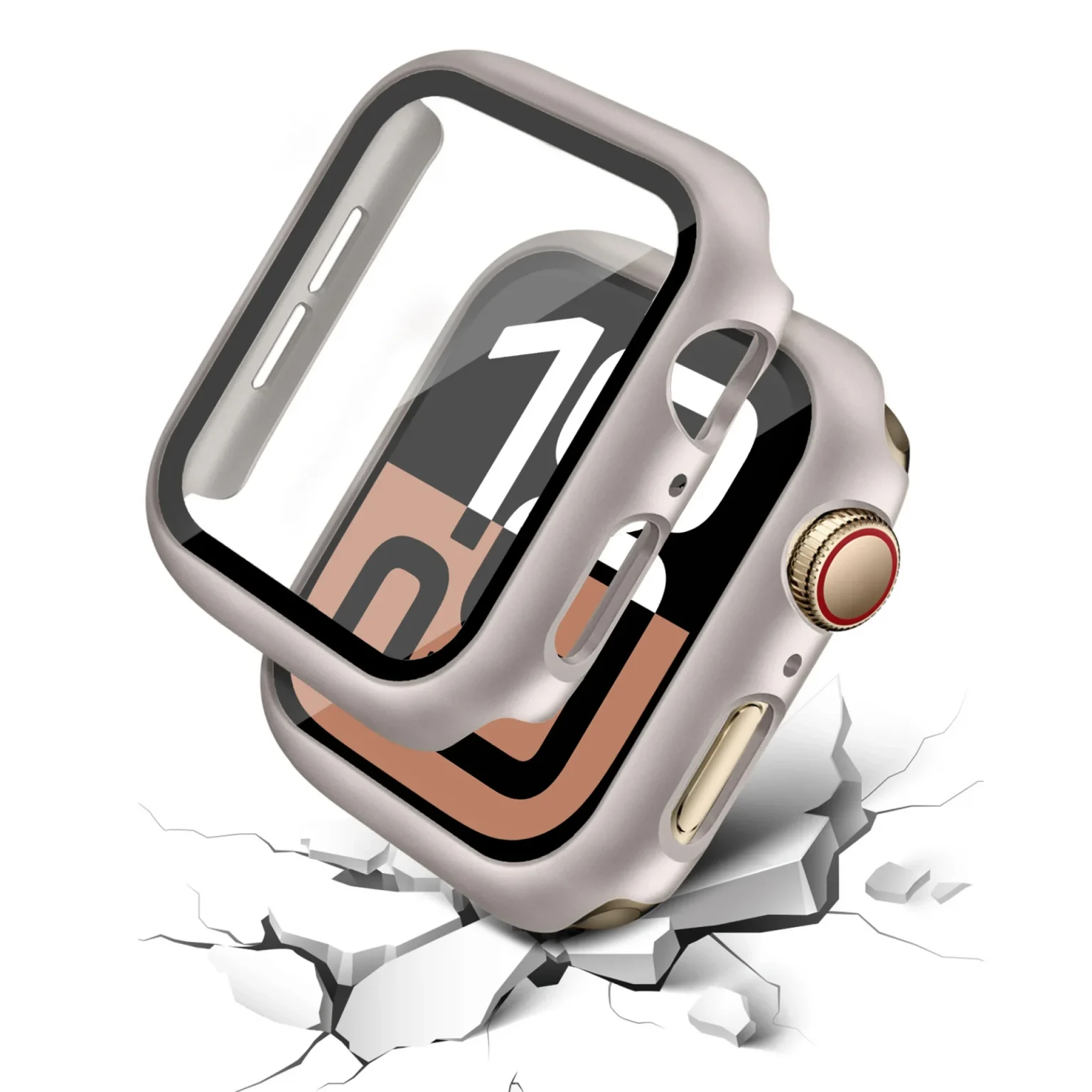 Glass+Cover For Apple Watch case 46mm 44mm 40mm 45mm 41mm 42mm 38mm Screen Protector iwatch series 10 9 8 7 6 5 3 SE Accessories 3