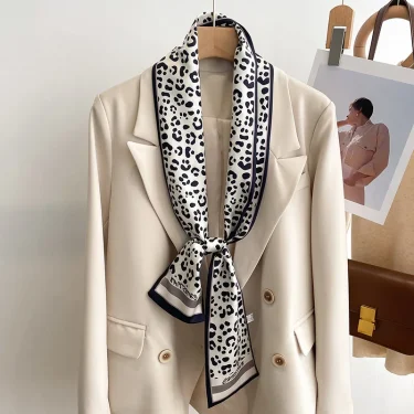 50 Color New Women Silk Feel Printed Design Scarf Shawl Fashion Luxury Long Narrow Small Silk Scarves Ladies Headband Headscarve 6