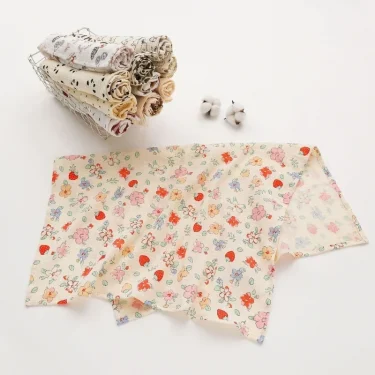 Baby Cotton Muslin Swaddle Blanket Floral/Animal Print Stroller Blanket Infant Diaper Newborn Receiving Blanket 2