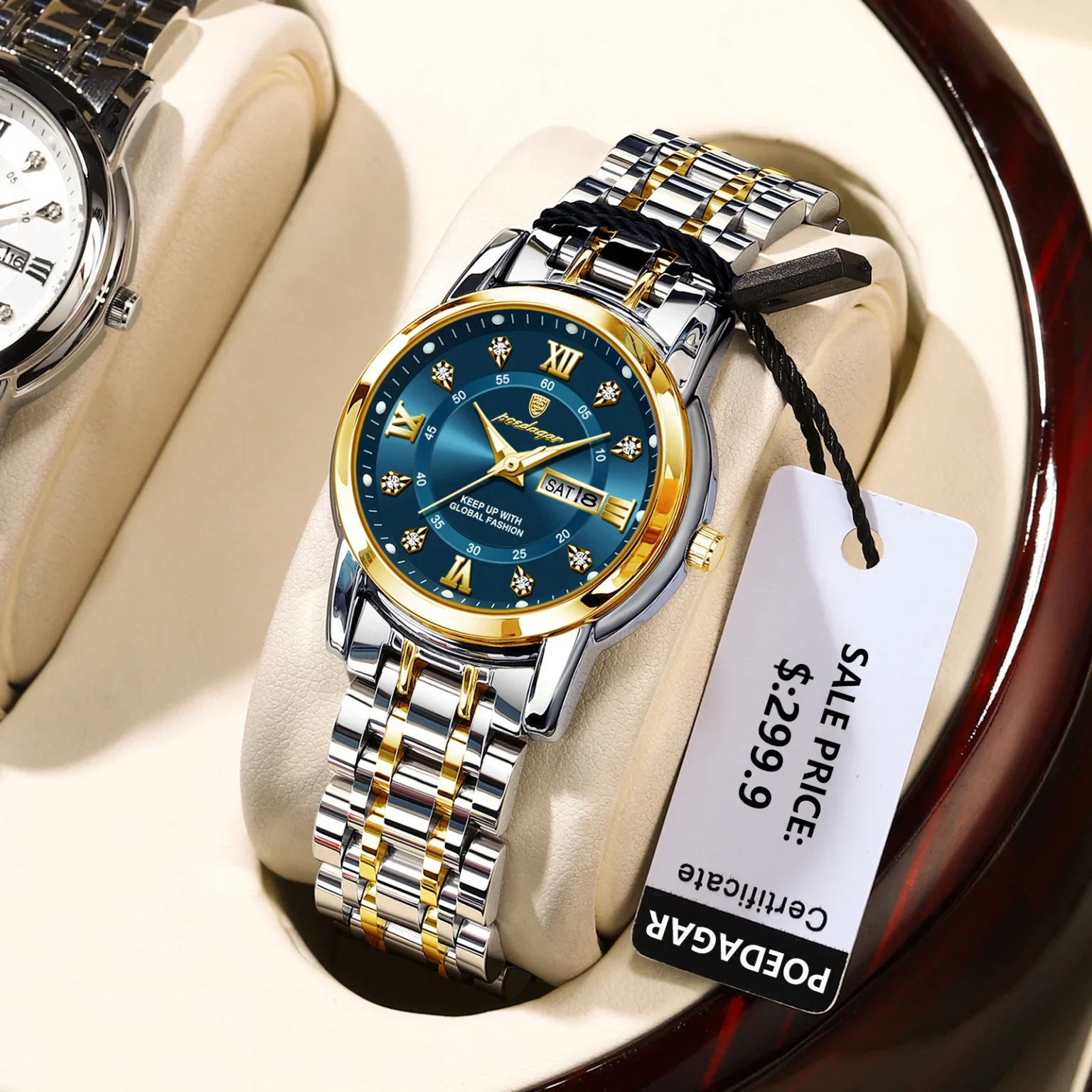 POEDAGAR Women Wristwatch Luxury Quartz Ladies Watch Waterproof Stainless Steel Luminous Date Week Women's Watches Dress Clock 6