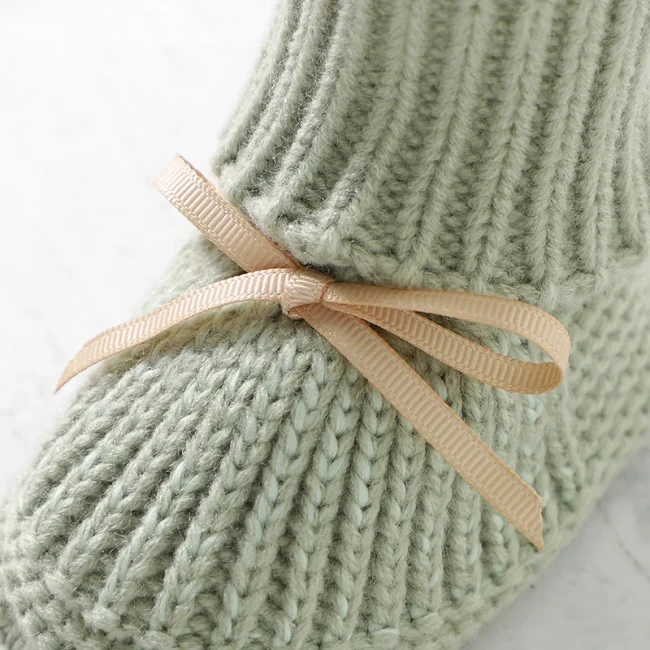Newborn Boys Girls Indoor Floor Socks Shoes 0-18m Non-Slip Soft Bottom First Shoes 0-18m Infant Netural Solid Knitted Prewalkers 3