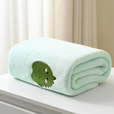 Printed baby bath towel 43*41 inches absorbent non-linting lovely embroidery pattern texture light and soft feel delicate 2