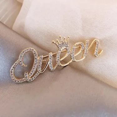 diamond crown English letter brooch Fashion accessories 1