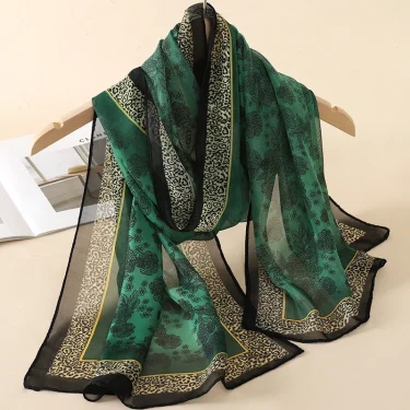 2025 New Print Chiffon Scarf Shawl Women Sunscreen Silk Scarf Turban Long Wrap Beach Travel Outdoor Accessories Trendy Headband 4
