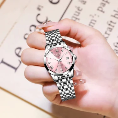 LIGE Elegant Ultrathin Nordic Simple Style Quartz Movement Women's Wristwatch Fashion Stainless Steel Bracelet Belt Woman Watch 3