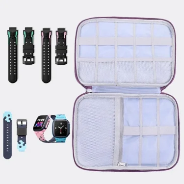 Smart Watch Band Organizer,Nylon Waterproof Watch Bands Storage Bag,Portable Electronics Travel Watch Straps Carrying Case Pouch 2