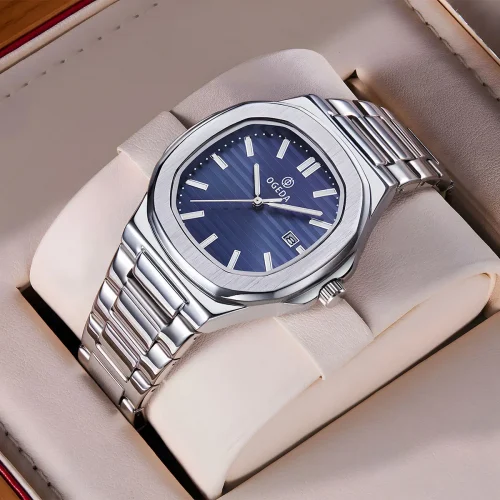 OGEDA 2025 new 40MM fashionable men's quartz watch with calendar swimming sports 3Bar glowing reloj hombre watches for men 1