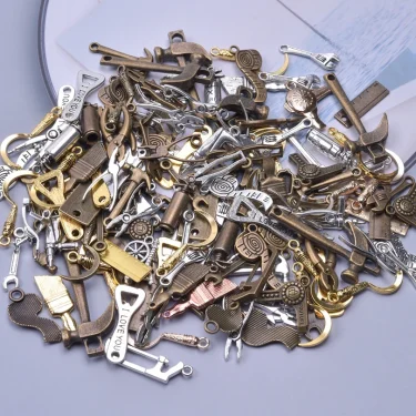 20PCS Steampunk Charm Alloy Tools Mixed Antique Bronze Spanner,Ruler,Hammer Pendants DIY Craft Jewelry Making Supplies Accessory 4