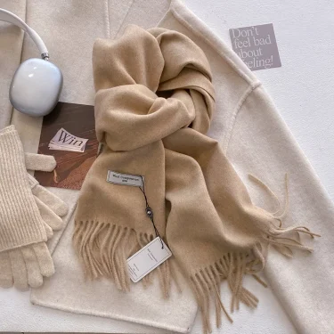 Luxury Winter Wool Scarf Women Cashmere Warm Pashmina Brand Foulard Female Shawls Wraps Thick Soft Bufanda Scarves Stole 2025 4
