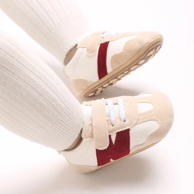 Newborn Baby Sneakers Letter Patchwork Baby Casual Shoes Anti-slip Hundred Toddler Baby Boys Girls Shoes 0-18 Months 5