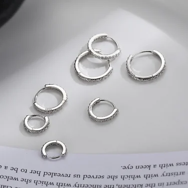 100% Real 925 Sterling Silver Minimalist Bohemian Round Ear Buckle for Women Punk Unisex Rock Hoop Earring Jewelry Accessories 3