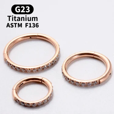 1/10pcs G23 Titanium Nasal Ring For Women Hoop Earring 16G/18G Piercing Jewelry Gift Lip Ring Hinge Clicker Open Diaphragm 6