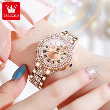 OLEVS 9943 Original Diamond Watch for Women Luxury Elegant Stainless steel Waterproof Quartz Wristwatch Fashion Ladies' Watches 2