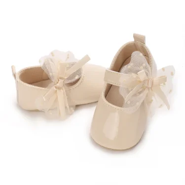 0-18M Lace Bow Mary Jane Spring Baby Shoes PU Soft Sole Non-Slip Newborn Girl Shoes First Walkers Princess Bowknot Baby Prewalke 4