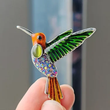 Fashionable Hummingbird Brooch Rhinestone Accessories High-end Women's Brooch Party Accessories 2