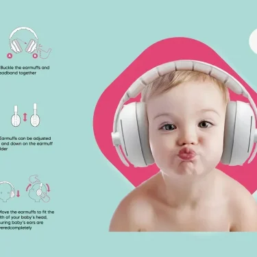 Baby Ear Protection Noise Cancelling Headphones 2-in-1 Convertible Design Noise Reduction Earmuffs for Infant Improves Sleep 6