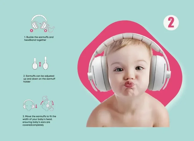 Baby Ear Protection Noise Cancelling Headphones 2-in-1 Convertible Design Noise Reduction Earmuffs for Infant Improves Sleep 6