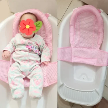 Baby Bath Mat Newborn T-Net Adjustable Newborn Bath Net Bath Protector Bath Accessories Baby Products Foldable Bath And Shower 6