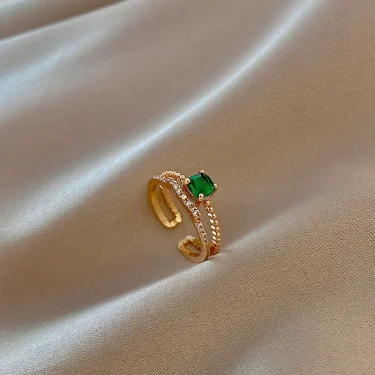LATS Luxury Gold Color Pearl Zircon Rings for Woman 2021 Vintage Sexy Open Ring Party Joint Ring Fashion Elegant Jewelry Gifts 2
