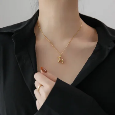 Silver Color Cute Animal Balloon Dog Necklaces Creative Pendant Clavicle Chain Necklace Ladies Girl Jewelry 2