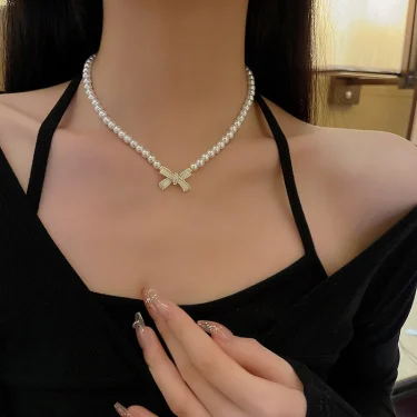 Coquette Aesthetic Pearl Necklace Korean Fashion Choker Planet Necklace Heart Pendant Y2k Accessories Cool Girl Hip Hop Jewelry 2