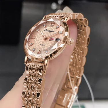 POEDAGAR Watch Women New Fashion Luxury Stainless Steel Wristwatch Bracelet Simple Rose Gold Waterproof Luminous Ladies Watches 2
