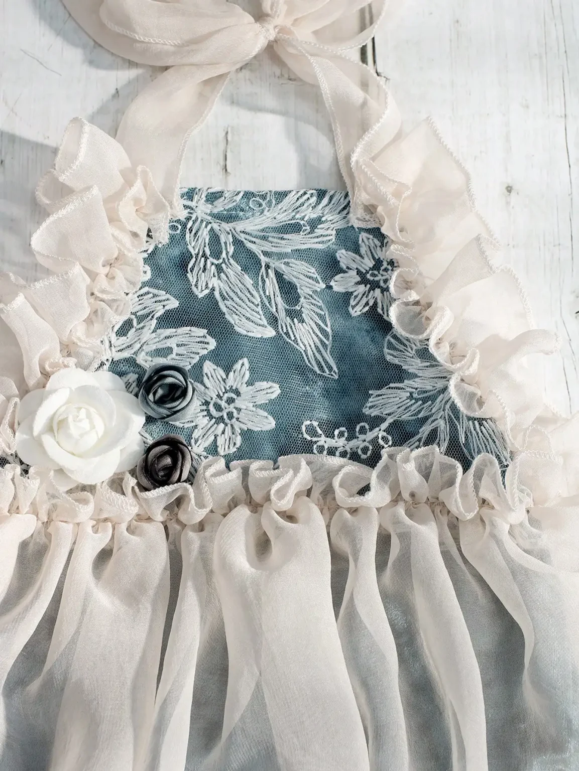 Ylsteed 2 Pcs Set Newborn Chiffon Romper+Headband for Picture Props Infant Rose Lace Outfits for Photo Shooting Baby Girl Props 4