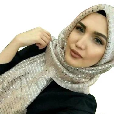 Lurex Glitter Sequin Scarf Muslim Women Hijab Pleated Shimmer Hijab Islamic Headscarf Shiny Shawl Ramandan Eid Bandana headband 1