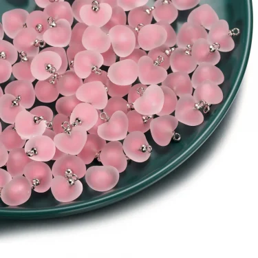 10pcs/lot Resin Frosted Multicolor Heart Charms For Handmade Bracelet Earrings Necklace Pendant DIY Jewelry Making Supplies 3