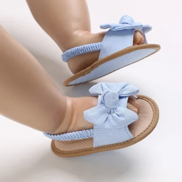 NEW 0-18M Summer Cute Bow Newborn Baby Shoes Non-slip Cloth Bottom Shoes For Girls Elegant Breathable Baby First Walking Shoes 6