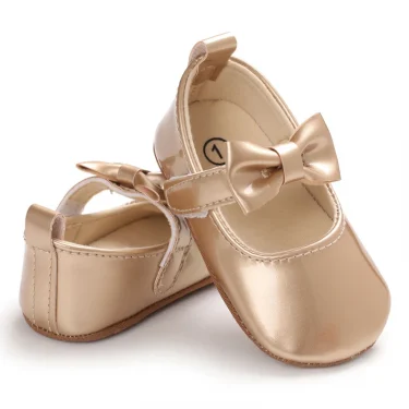 Baby Walking Shoes Gold Baby First Step Walking Shoes Elegant and Noble Gold Princess Shoes Comfortable Soft Sole Anti slip Walk 4