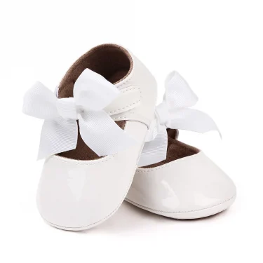 Baby Girl Princess Shoes High Quality PU and TPR Anti-slip Cute Bowknot Toddler Birthday Party Shoes for 0-18 M 2025 New Fashion 4